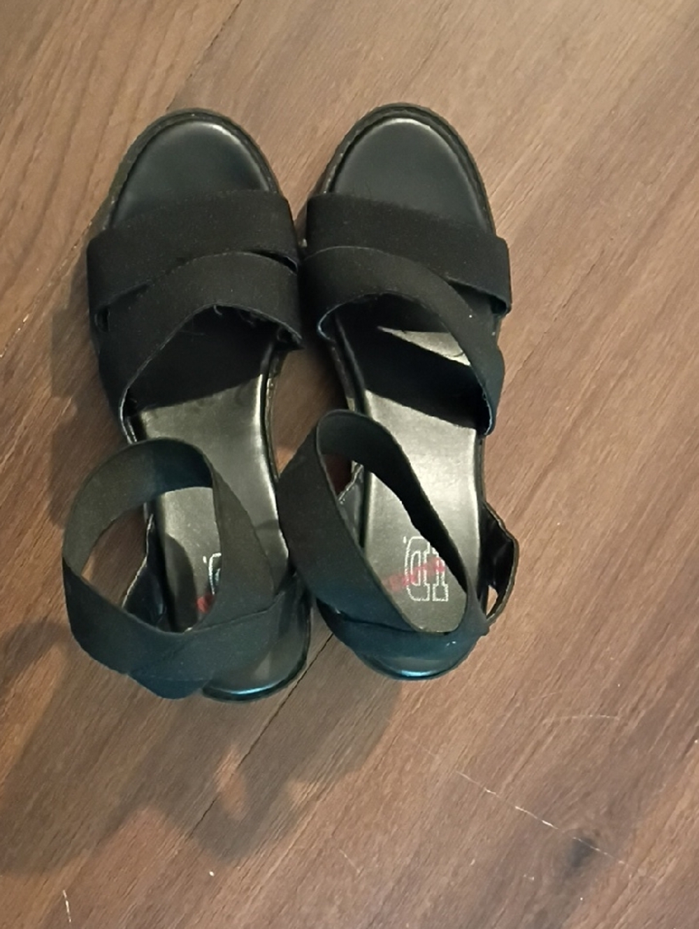 Black Elastic Crisscross Strap Women's Sandals